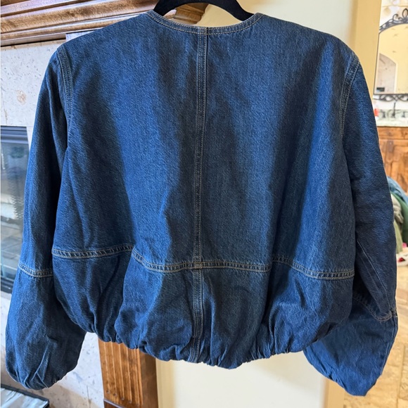 Madewell Blue Denim Women's balloon bomber jacket - Picture 3 of 7